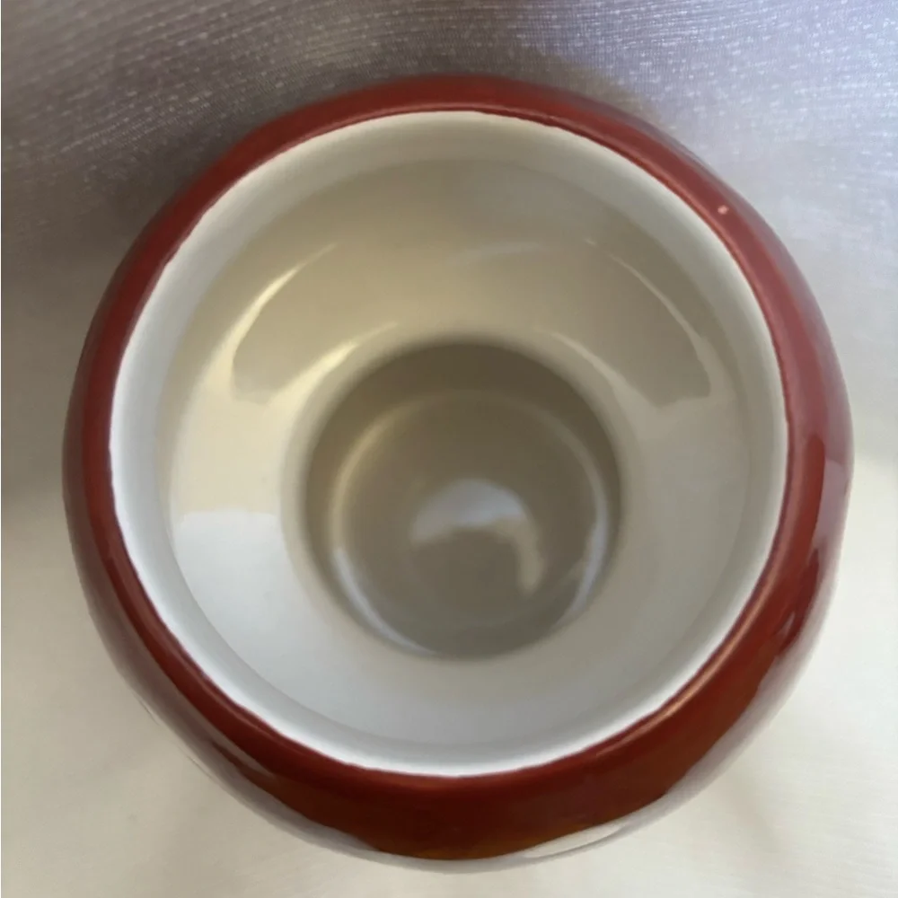 Red and White Ceramic Canister Mushroom Decor